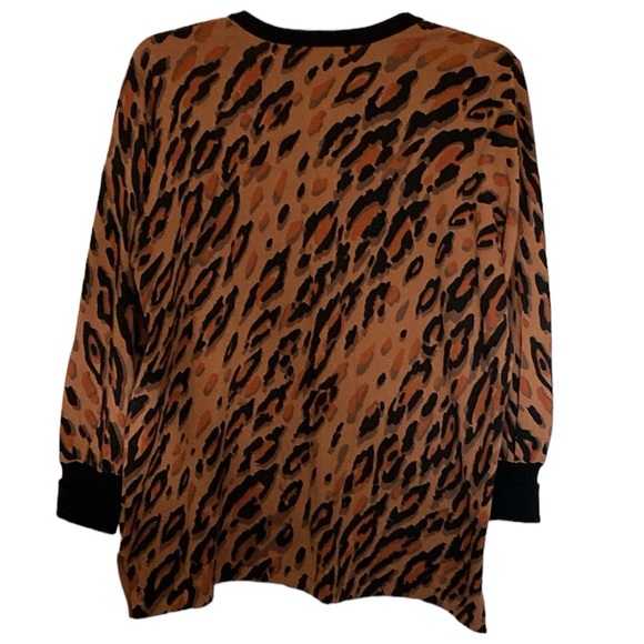 Bob Mackie sweater/cardigan Animal Print wearable art,  button front , size XL - Picture 2 of 7